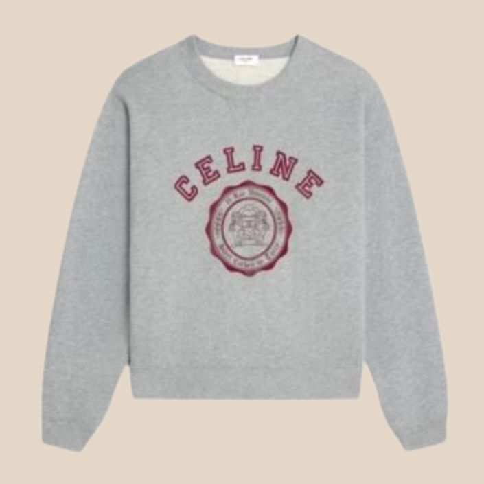 Celine Blason Loose Sweatshirt In Cotton Fleece