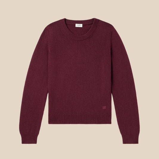 Celine Homme Logo-Embroidered Cashmere Sweater